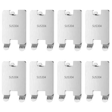 Imagem de Ganchos adesivos para porta-retratos de aço inoxidável, fáceis de usar, ganchos com suporte adesivo, suportam até 2,7 kg, adequados para paredes lisas (prata, 8 peças)