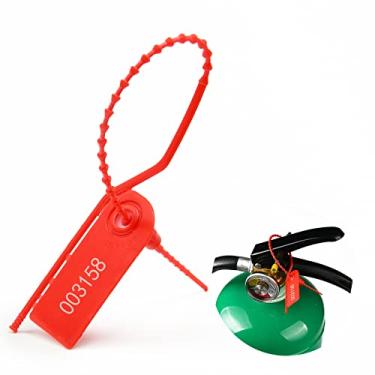 Imagem de LeadSeals 100 Lacres De Plástico Com Fecho Hermético, Etiquetas Segurança Separáveis, Abraçadeiras Numeradas, Descartáveis, Autotravantes Para Extintores Incêndio, Tipo Destacável, Comprimento 210 M