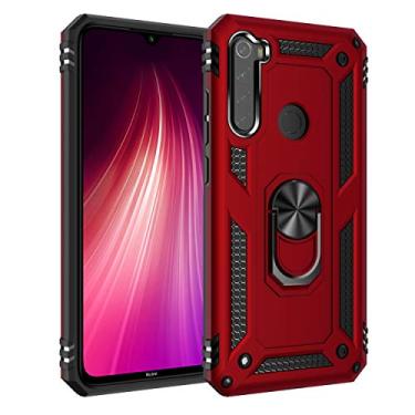 Imagem de SORAKA Capa para Xiaomi Redmi Note 8 com suporte de anel capa protetora Redmi Note 8 capa traseira de policarbonato rígido com placa de metal para suporte magnético de telefone e carro