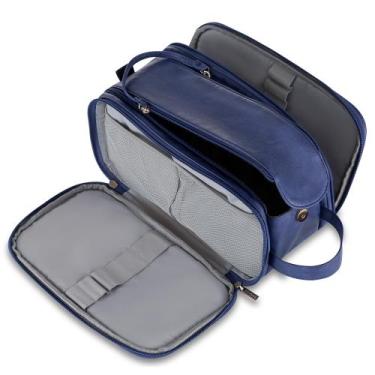 Imagem de Bolsa de higiene Elviros para homens Large Travel Dopp Kit Leather