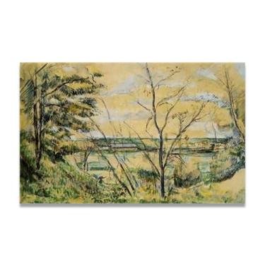 Imagem de LKXGRRSFG The Oise ValleyPaul CéZanne Impressão em tela pós-impressionista arte moderna decoração pai 27,5 x 96 cm sem moldura