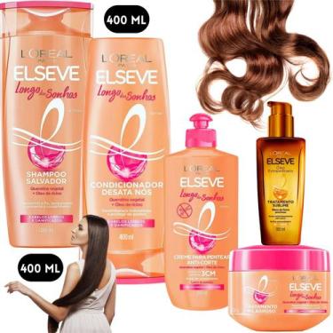 Imagem de Kit Elseve Longos dos Sonhos Creme Óleo Extraordinário Lisos Loreal Pa