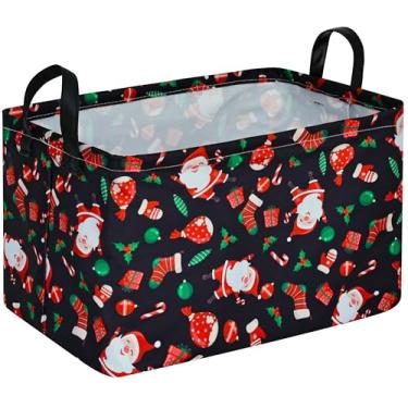 Imagem de DUYIY Cesta retangular para armazenamento de presente, prateleira, organizador de roupas, cesto de roupa suja, brinquedos, cesta de berçário, cesto de roupa suja para bebês com alças