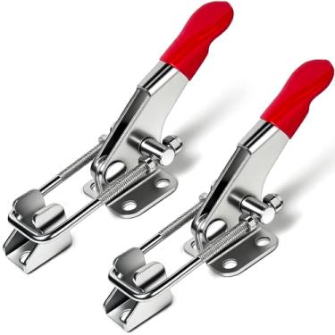 Imagem de houya 2 travas ajustáveis de aço inoxidável 304 para tampa de defumador, gabarito, porta de congelador, caixa de refrigeração, porta-malas, 40323, capacidade de retenção de 181 kg