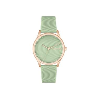 Imagem de Lacoste Relógio feminino Falda de quartzo 3H, pulseira de silicone, resistente à água até 5 ATM/50 metros, relógio chique e fácil de usar para ela, 36 mm, Verde