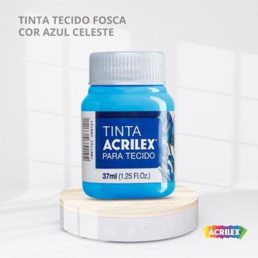 Imagem de Tinta para tecido fosca com 37ml cor azul celeste - ACRILEX