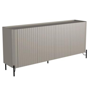 Imagem de Aparador Buffet Sala de Jantar 4 Portas Brise Pés Industrial Preto Naim I03 Grigio - Lyam Decor