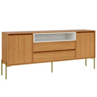 Imagem de Aparador Buffet Para Sala de Jantar 2 Portas 184cm Industrial Avis D03 Freijó Off White - Lyam Decor
