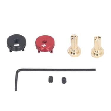Imagem de POCREATION Conjunto de Conectores Banana Para Baterias Com 2 Peças, Grips de Dissipador de Calor, Alumínio e Cobre, Acessório Para Caminhões Off Road e Carros Crawler 1/10. (4mm)