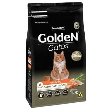 Imagem de Ração Seca para Gatos Castrados Sabor Salmão - Golden - 1kg