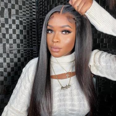 Imagem de Peruca ISEE HAIR HD Lace Front Brasileira Reta 66cm 180% Densidade