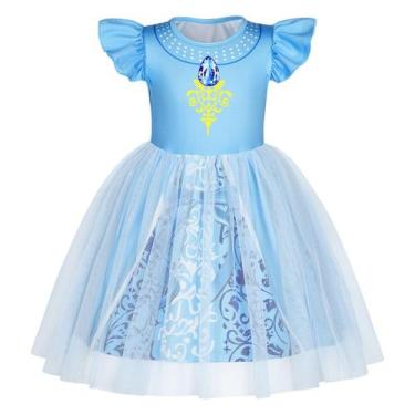 Imagem de Fantasia de princesa HenzWorld Baby Girl Halloween azul de 1 a 2 anos