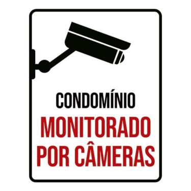Imagem de Kit 5 Placas Sinalização - Condomínio Monitorado Câmeras