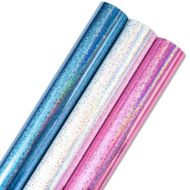 Imagem de Papel de embrulho Burymento Mini Metallic Holographic Star 43x305cm 3 