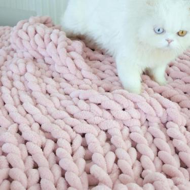 Imagem de Manta Maetoow Chenille Chunky Knit 102x127 cm rosa