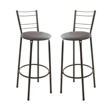 Imagem de Kit 2 Banquetas Banco Alto Balcão Cozinha 4 Arames - ESPAÇO JUNCO, Mar