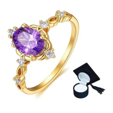 Imagem de Anel De Formatura Feminino Pedras Cursos Variados Presente (Lilás Ametista, 13)