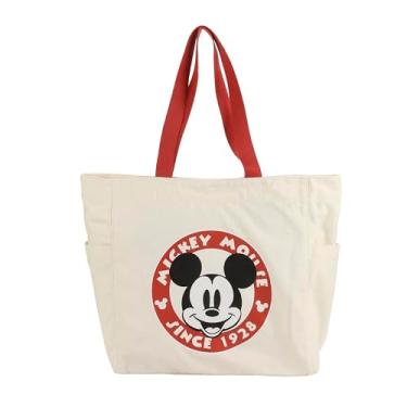Imagem de Bioworld Sacola de lona adulto de 39,4 cm, Mickey Mouse 1928 Branco, osfa, Mickey Mouse 1928 Branco