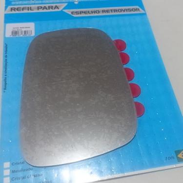 Imagem de Lente Espelho Vidro Refil Retrovisor Metalizada Compatível Fiat Uno Vivace 2011 A 2014 Sem Base Lado Direito