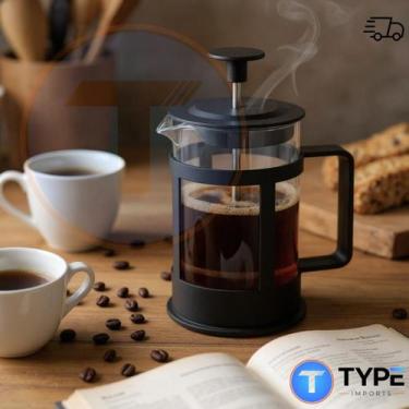 Imagem de Prensa Francesa Cafeteira de Êmbolo e Chá French Press 350ml Vidro Res