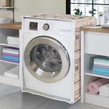 Imagem de Capa Maquina de Lavar Abertura Frontal Forrado com Ziper GG Compatível: LG Direct Drive: 4kg, 5kg, 8,5kg Electrolux Turbo Rápida 10kg Samsung Eco Bubble 4kg, 5kg 8,5kg