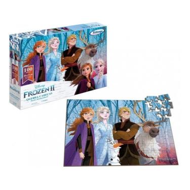 Imagem de Quebra-cabeça Frozen Disney Em Madeira Quebra Cabeça 100 Pçs