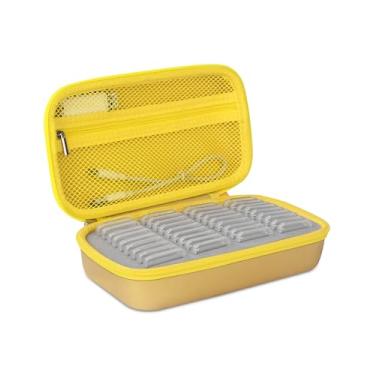 Imagem de Stukkaze Capa para cartão de memória – Resistente à água e antichoque, suporte de 36 compartimentos, 27 micro SD e 9 cartões SD/SDHC/SDXC organizador para câmera – Dourado