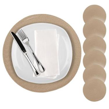 Imagem de Kit 8 Jogo Americano Redondo Mesa Posta Sousplat Supla Cozinha 38 cm -