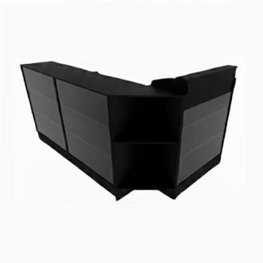 Imagem de Balcão Caixa Vitrin + 2 Expositores Lojas E Comércios 100% Mdf Preto - Suprema Móveis