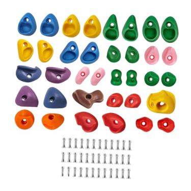 Imagem de Baoblaze 36x Suportes de parede de escalada Suportes de fácil instalação Equipamento de treinamento Conjunto de alças de escalada Vários tamanhos para academia