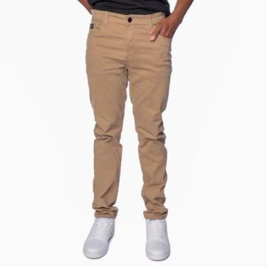 Imagem de Calça Sarja Masculina Max Denim Slim Básica Caqui, Caqui, 48