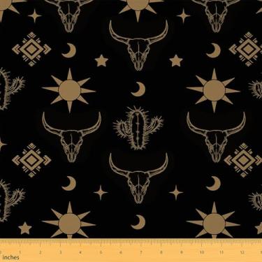Imagem de JEJELOIU Southwestern Native Aztec Fabric by The Yard Retro Exotic Boho Tecido estofado para cadeiras, arte moderna, impermeável, decoração interna e externa para projetos de artesanato de costura DIY