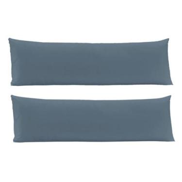Imagem de Kit 2 fronha body pillow - 40 x 130 - diversas cores - bom sono, Azul 