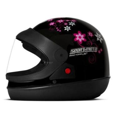 Imagem de Capacete Fechado Automático Pro Tork Sport Moto 788, PRETO FLORES, 56