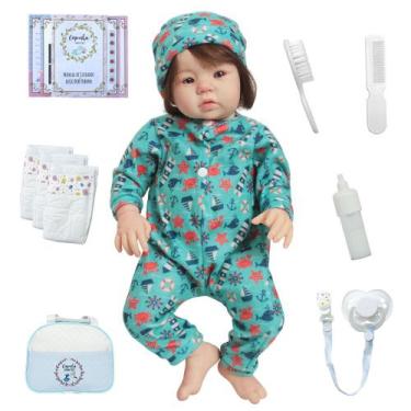 Imagem de Bebê Reborn Menino Realista Cabelo Fio a Fio Com Bolsa - Cegonha Rebor