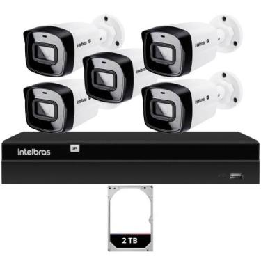 Imagem de Kit Nvr Intelbras Nvd 1408P Poe HD 2T 5 Câmeras Ip Vipc Full