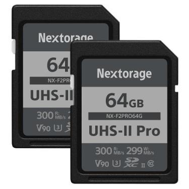 Imagem de Cartão SD Nextorage F2PRO 64GB, pacote com 2 SDXC UHS-II V90