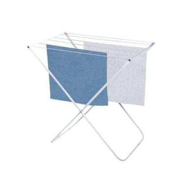 Imagem de Varal de Chão Reforçado Aço Branco 80cm 8kg Portatil Maxeb