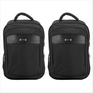 Imagem de Kit 2 Mochilas Para Notebook Executiva Mundi Premium Acolchoada Trabal