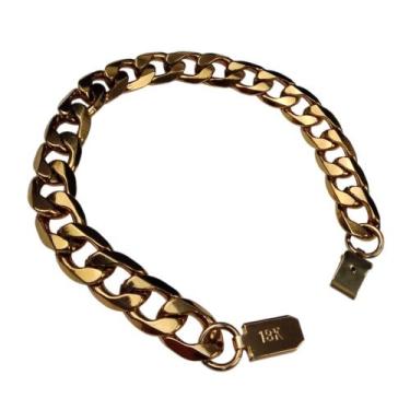 Imagem de Pulseira Masculina 10mm Banhada Modelo Grumet P2 - GENERICA, Dourado