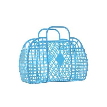 Imagem de Cesta bolsa de plastico infantil para praia e piscina - Miimos, azul