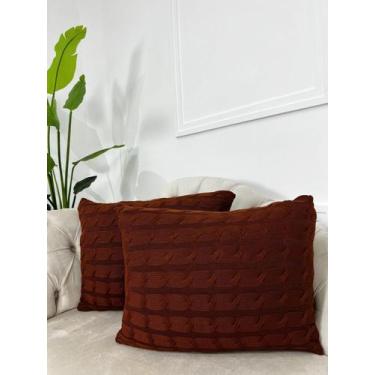 Imagem de Capa De Almofada Decorativa Tricot 60x40 Sofa Cama - Calu Tricot, Terr