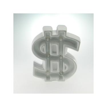 Imagem de Cifrão Decorativo Para Parede De Cerâmica Luzes Led Branco
