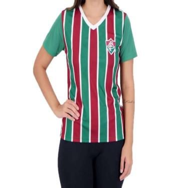Imagem de Camiseta Braziline Flu Volcano Feminino - Vinhobrancoverde