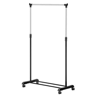 Imagem de Guarda Roupas Arara Cabideiro Com Sapateira Prateleira Telecospica Ajustavel Inox Rodinhas