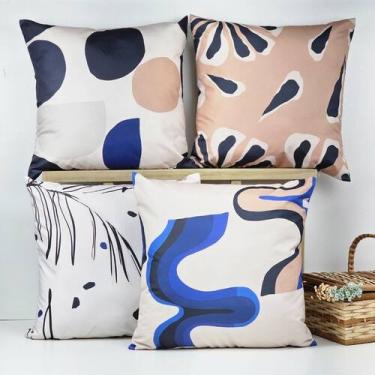 Imagem de Kit 4 Capas de Almofadas Decorativa Abstrato Nude - OK Darling