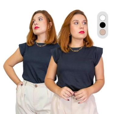 Imagem de Blusa Feminina Básica Social Muscle Tee com Ombreira Barata - Femínian