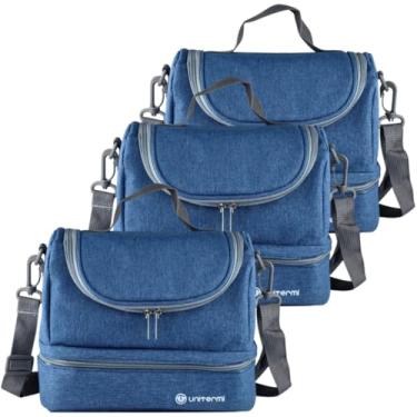 Imagem de Kit 3 Bolsas Térmica 6L Pratfit Lancheira Com Alça Para Marmita Frutas Frasqueira Fitnes Compacta (AZUL)