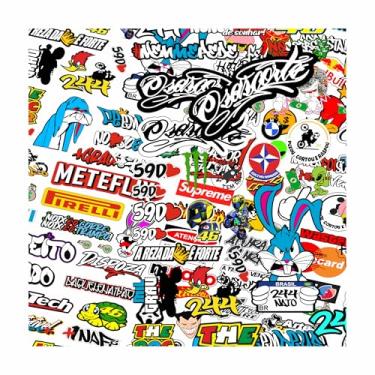 Imagem de Cartela com 200 Adesivos Bike Moto Carro Desenhos