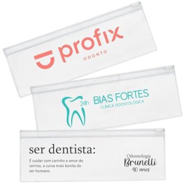 Imagem de kit 50 estojo zip zap transparente personalizado